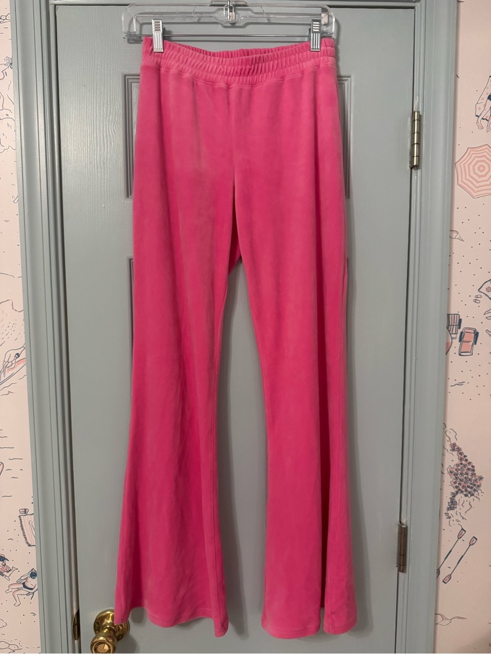 Hollister Pink Velour Flared Lounge Pants